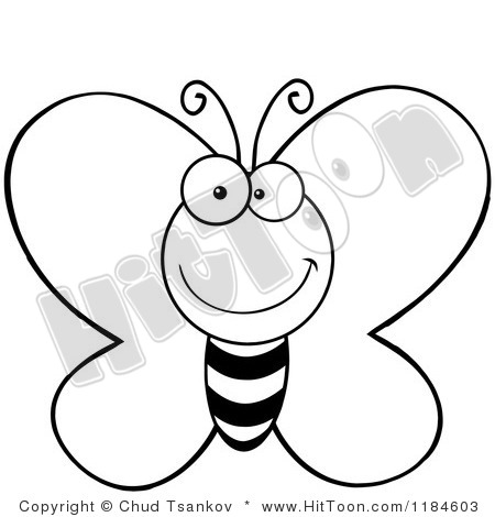 black and white butterfly clipart cute - Clip Art Library