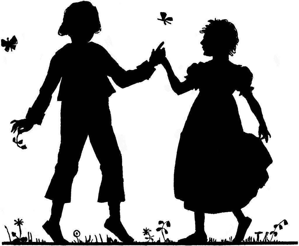 Silhouette of a Boy and Girl | ClipArt ETC
