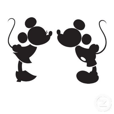 Mickey and Minnie Kissing Silhouette Decal