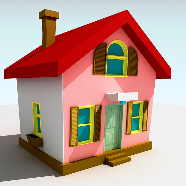 simple cartoon 3d house - Clip Art Library
