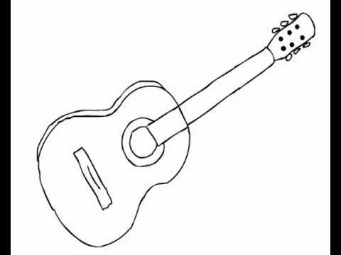How to draw acoustic guitar (EASY, for beginners) - YouTube