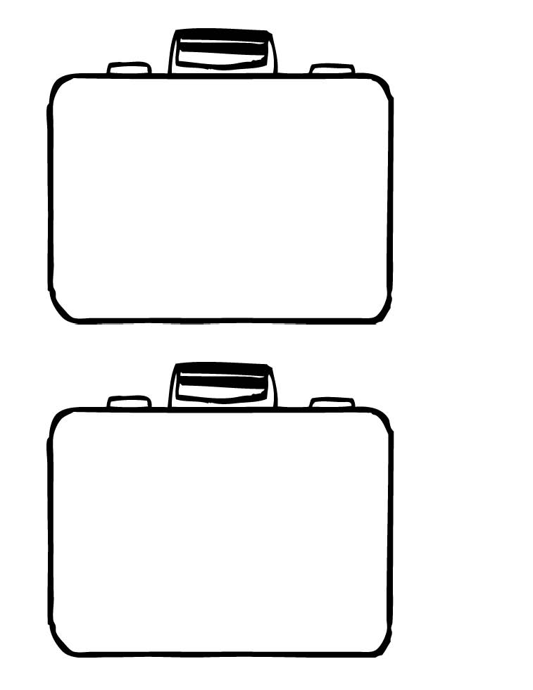 Open Suitcase Coloring Page