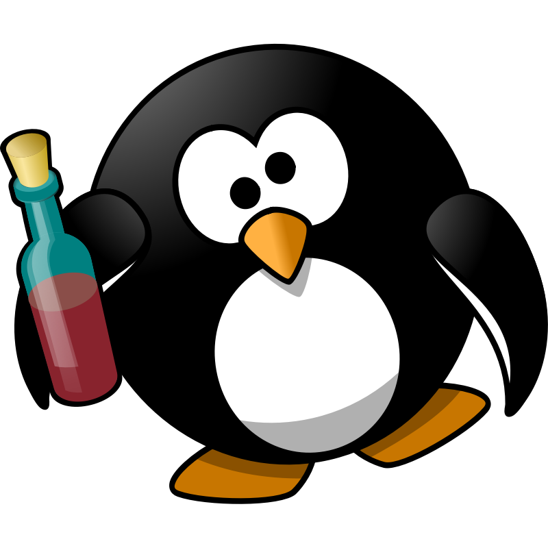 Clipart - Drunk penguin