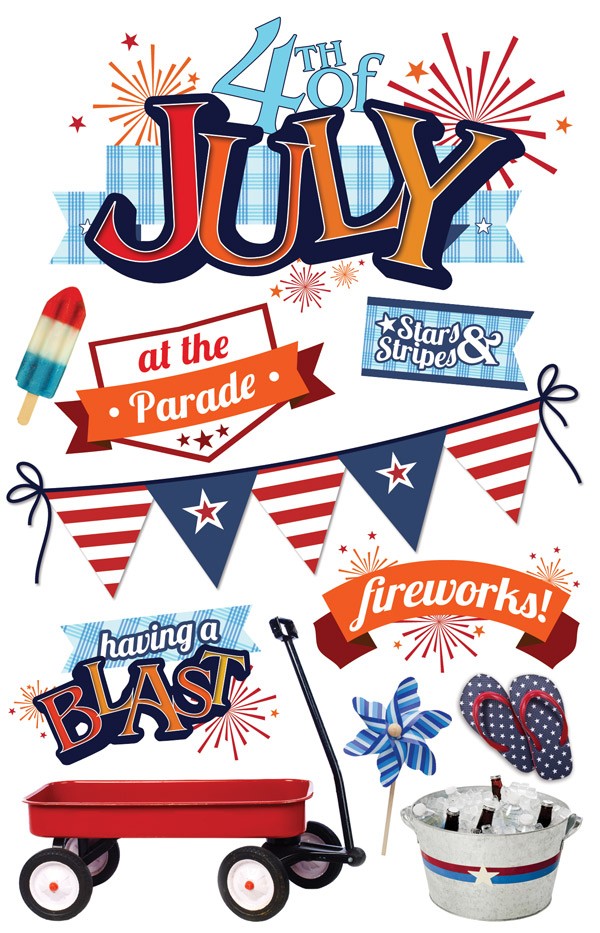 Fourth of July 3D Sticker | Paper House