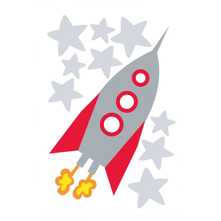 Speckled House Rocket Wall Decal - Kids Removable Stickers