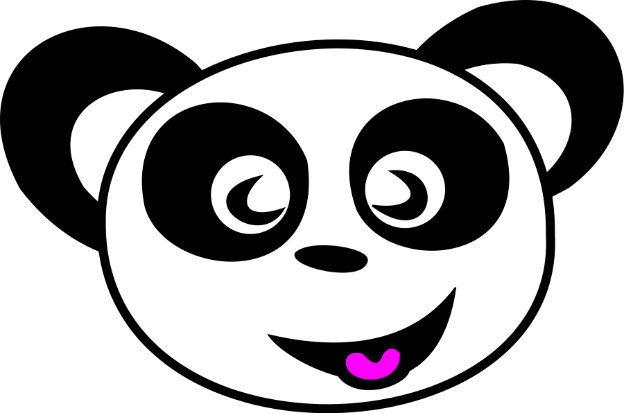 Happy Panda Face Clipart, vector clip art online, royalty free 