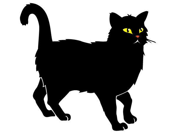 Cute Cartoon Black Cat 