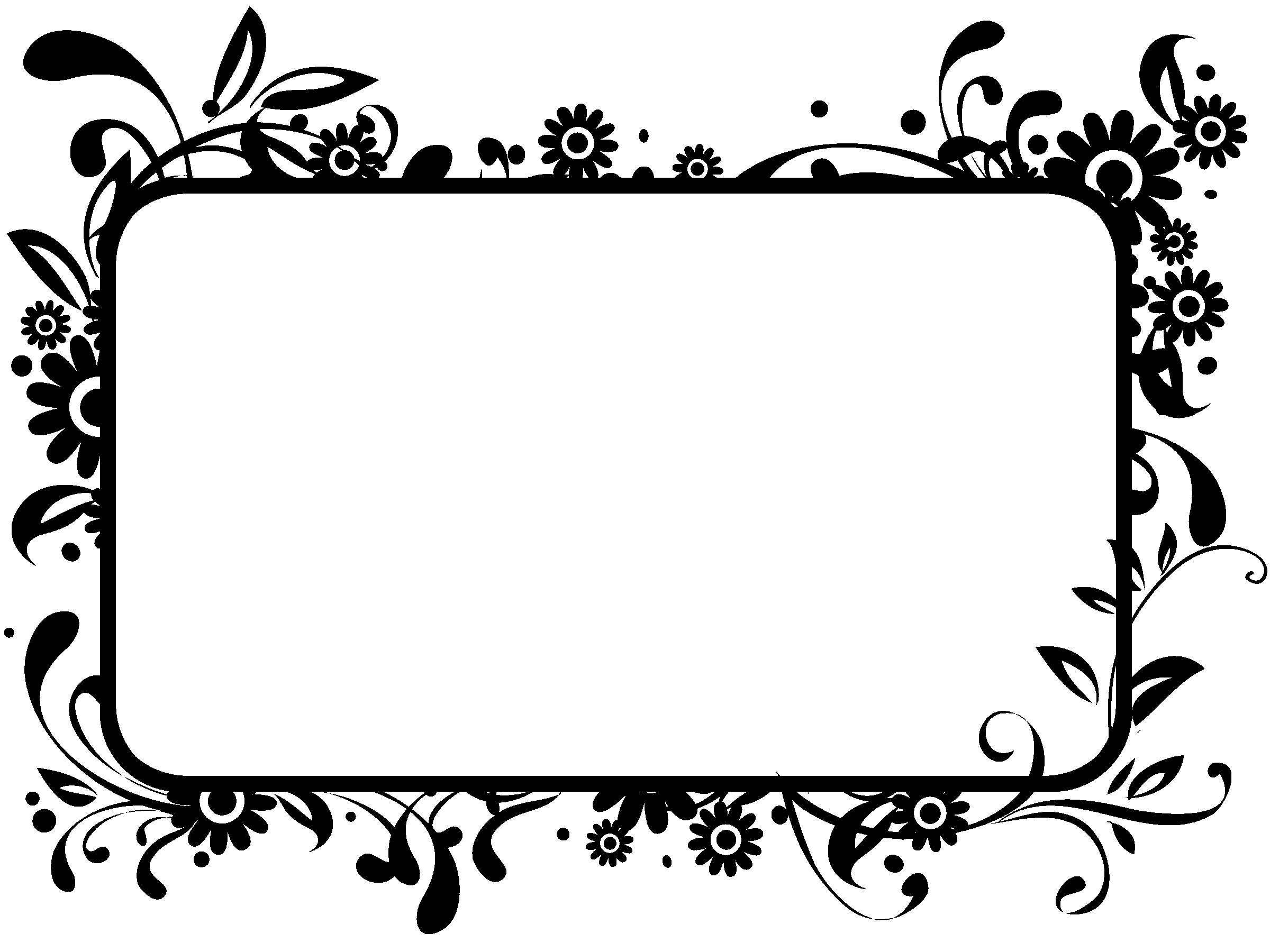 Free Flower Border Clipart Black And White, Download Free Clip Art
