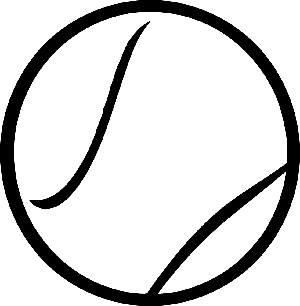 OnlineLabels Clip Art - Black  White Tennis Ball