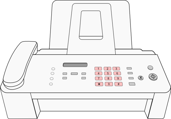 Modern Fax Machine clip art - vector clip art online, royalty free 