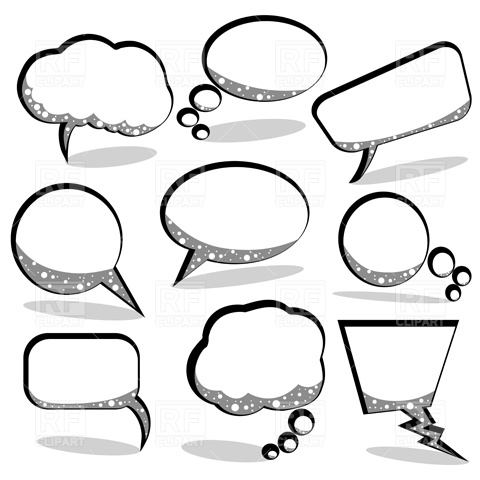 Speech and thought bubbles, Design elements, download Royalty-free 