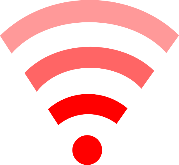 Red Wifi Link clip art - vector clip art online, royalty free 
