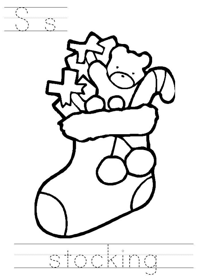 Christmas Stocking Clipart Black And White Hd - Free Clip Art