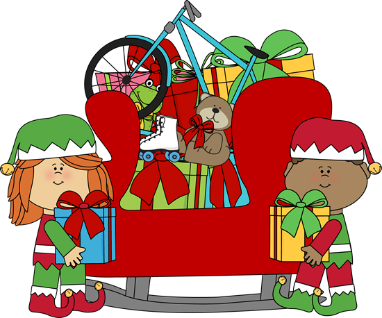 Elves Putting Toys in Santa