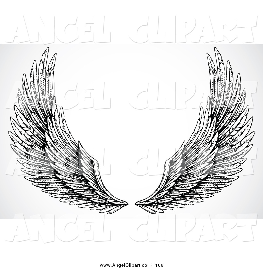 free angel clipart black and white - photo #29