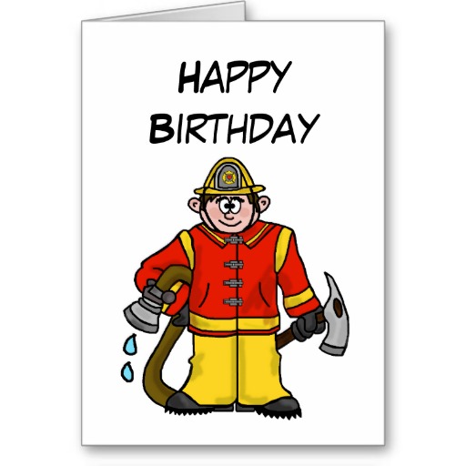 Caucasian Cartoon Fireman Card Customize It! | Zazzle