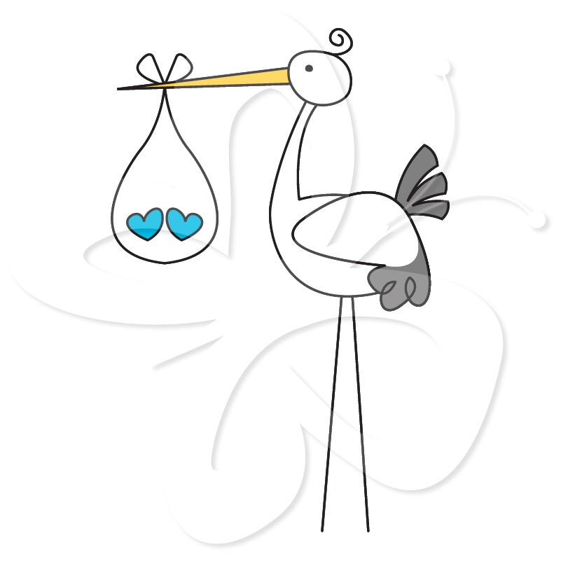Baby Shower Clip Art Cute Stork - Creative Clipart Collection