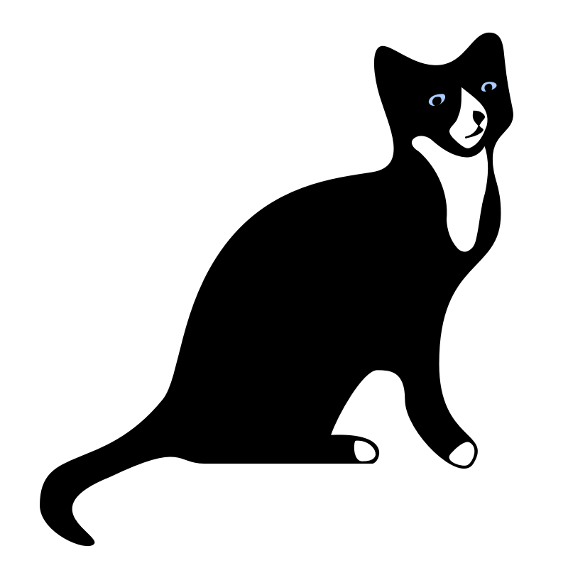Clipart - snowshoe cat silhouette