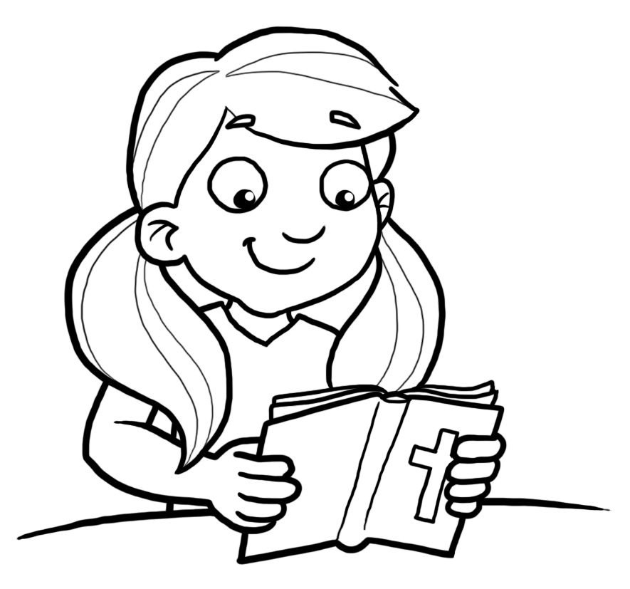 Reading Bible Kids Clipart
