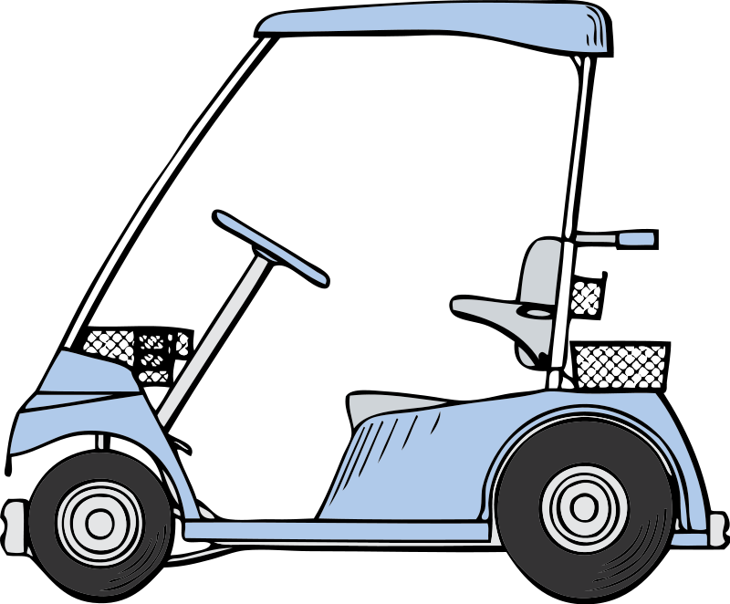 Free Blue Golf Cart Clip Art