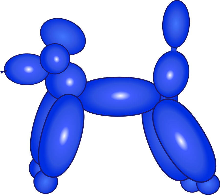 Balloon Dog Blue small clipart 300pixel size, free design 