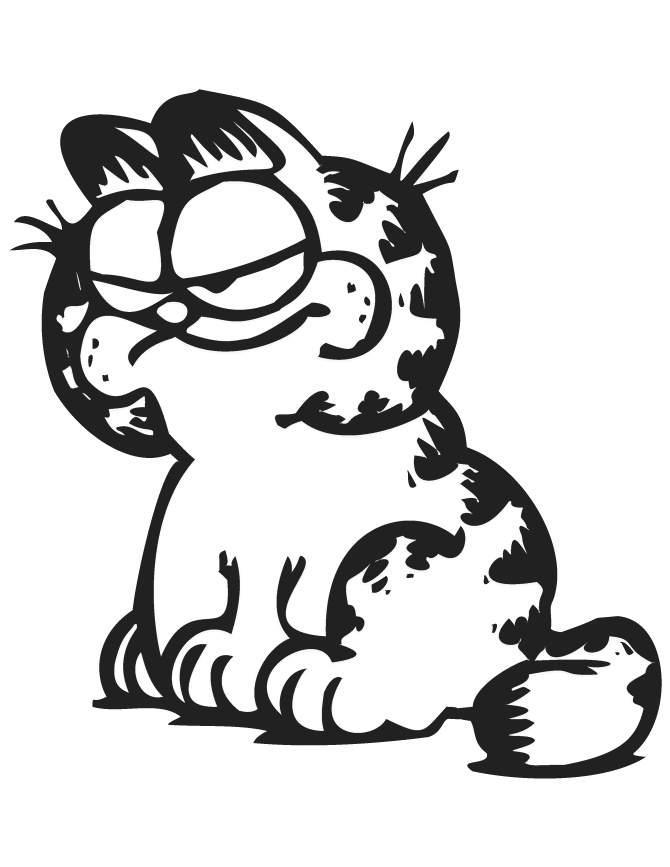 Jim Davis Scared Garfield Coloring Page | HM Coloring Pages