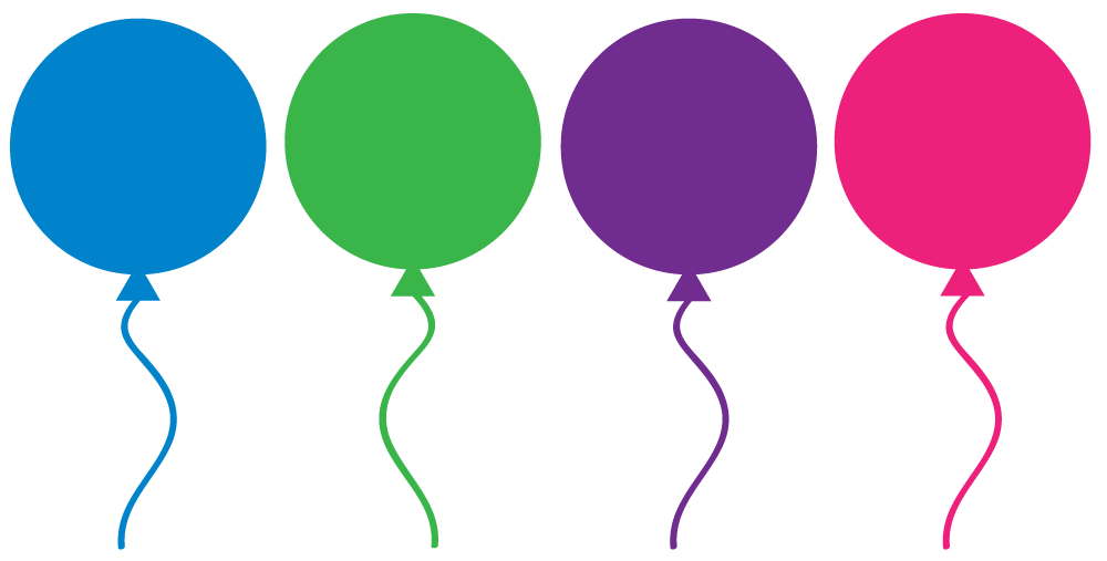 Free Birthday Balloons Clipart for party decor, websites, signs 