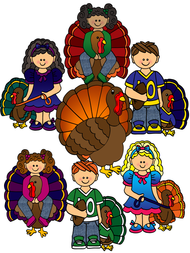 Clip Art~ Thanksgiving Turkey Kids - Reaching Teachers