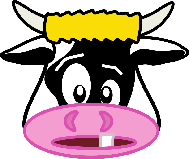 Free Funny Cartoon Cow Face Clip Art