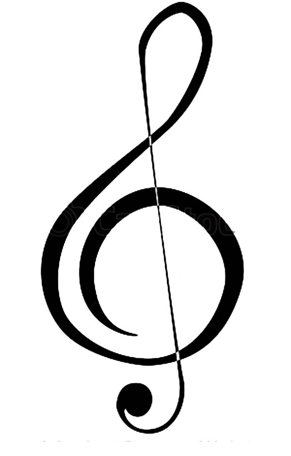 How to Draw a Treble Clef Coloring Page: How to Draw a Treble Clef 
