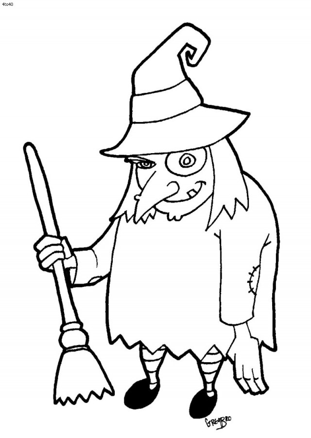 Halloween Coloring Pictures To Print Halloween Witch Coloring Page 