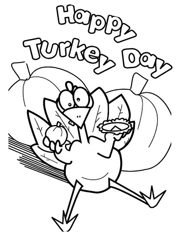 A Wacky Turkey on Thanksgiving Day Coloring Page - Free 