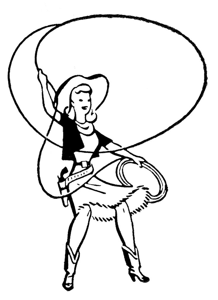 Retro Clip Art - Cute Cowgirl | Old West | Clipart library