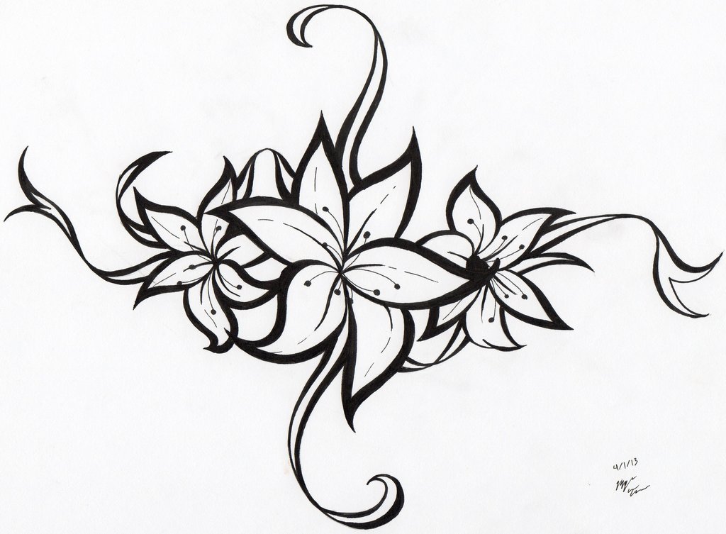 Flower Tattoo Tribal Ideas image - vector clip art online, royalty 