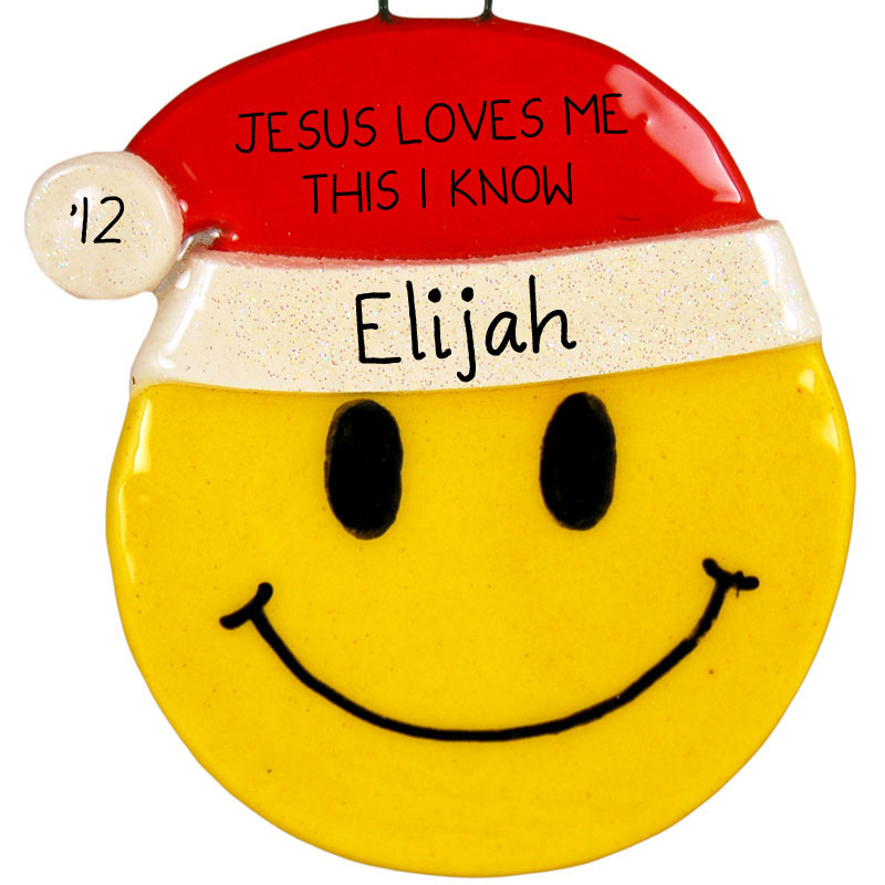JESUS Loves Me This I Know Smiley Face Ornament | MonsterMarketplace.