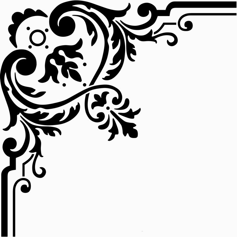 Free Black And White Flower Border, Download Free Black And White