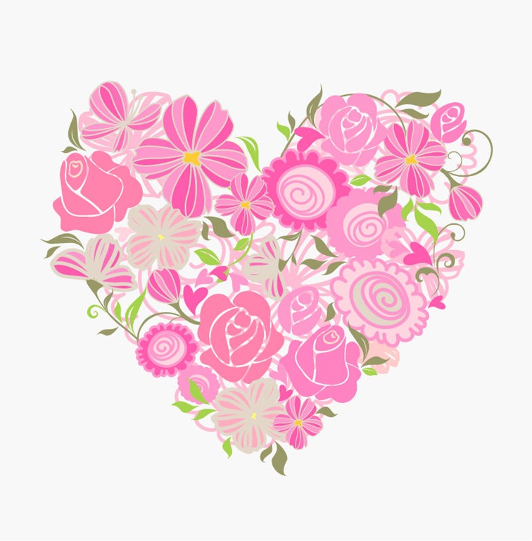 Pink Floral Heart Vector Graphic | Free Vector Graphics | All Free 