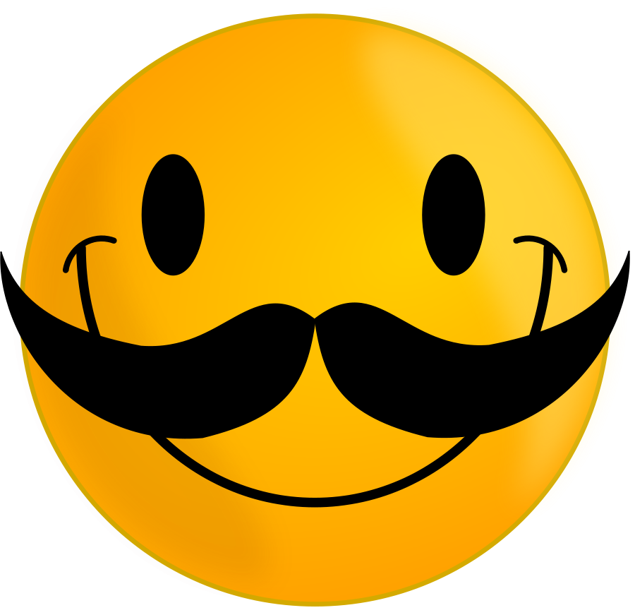 Smile with Mustache Clipart, vector clip art online, royalty free 