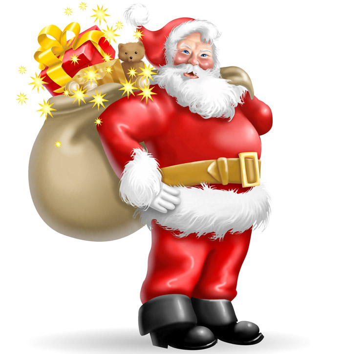 3D and 2D Graphic: Clipart - Cartoon Santa Claus