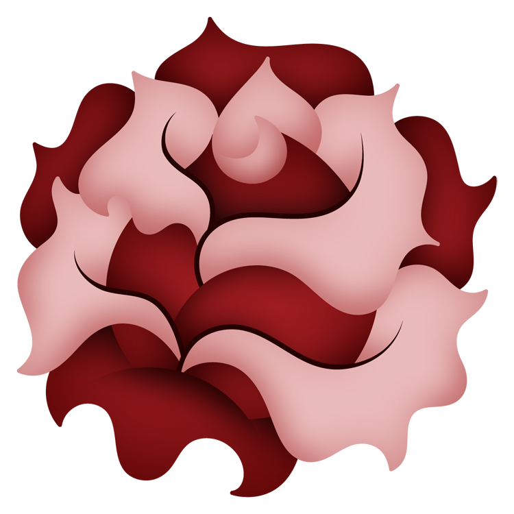 red tattoo style rose graphic  