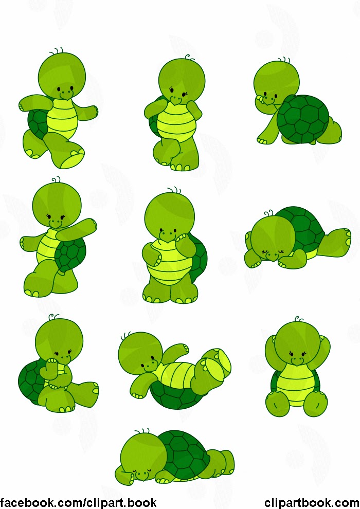 Cute Cartoon Baby Turtles 