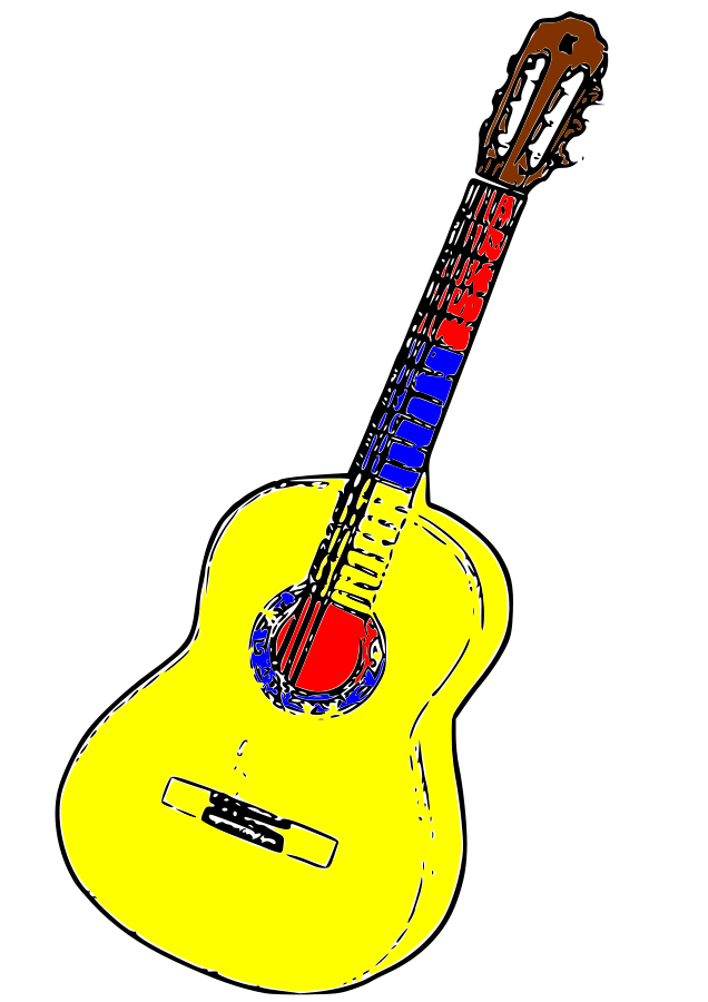 Wooden Guitar Clipart, vector clip art online, royalty free design 