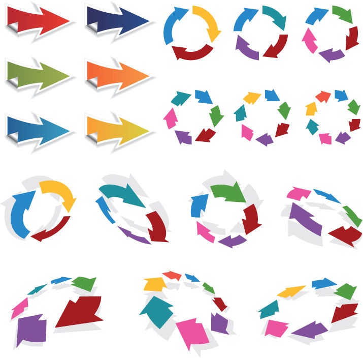 Colorful 3D Vector Arrows Set | Free Vector Graphics | All Free 