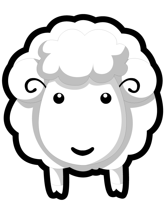 lamb face coloring page