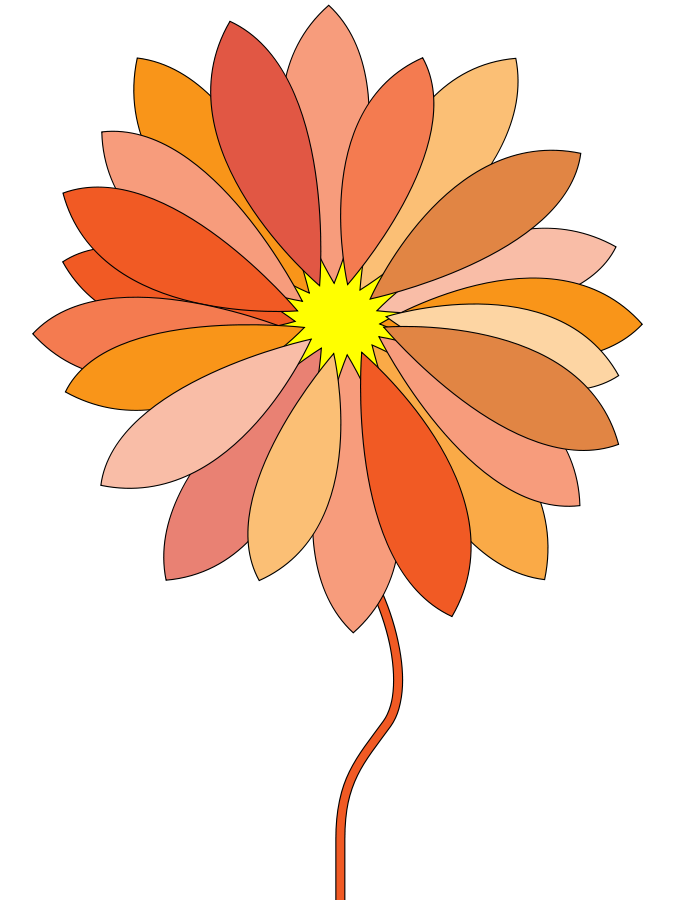 Cartoon Flower SVG Vector file, vector clip art svg file 