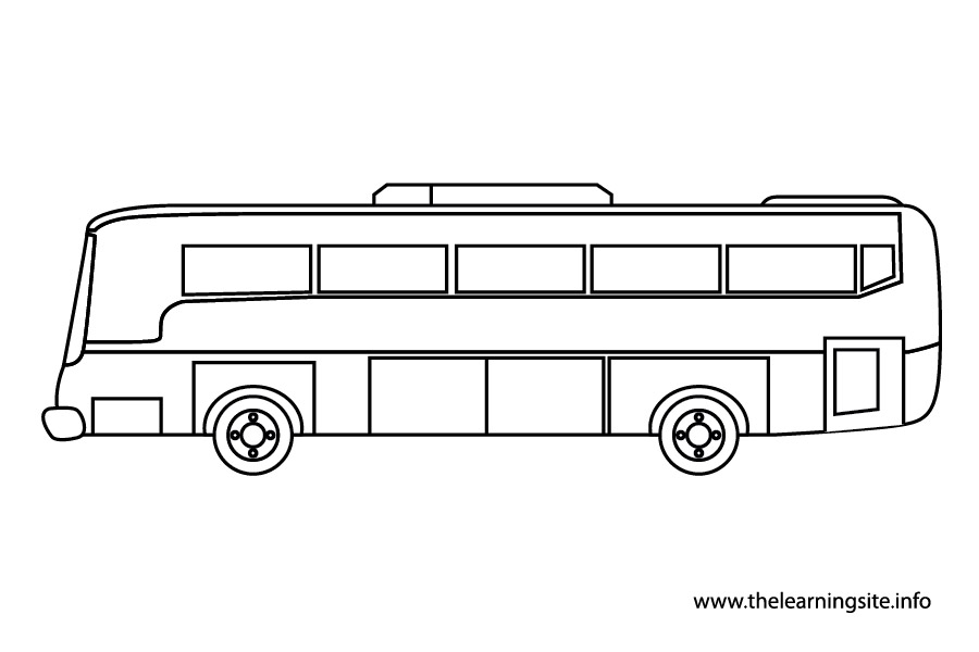 outline of a bus Colouring Pages
