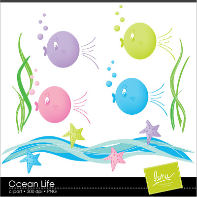 Ocean Life Clipart @ Lana Koopman Design