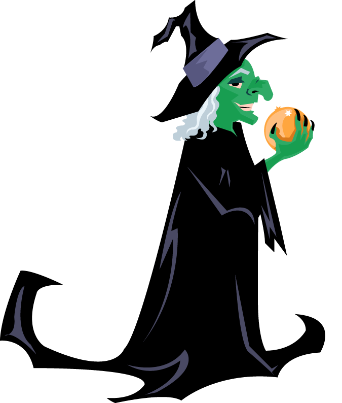 ClipArtFort: Holidays � Halloween � Green Witch with orb