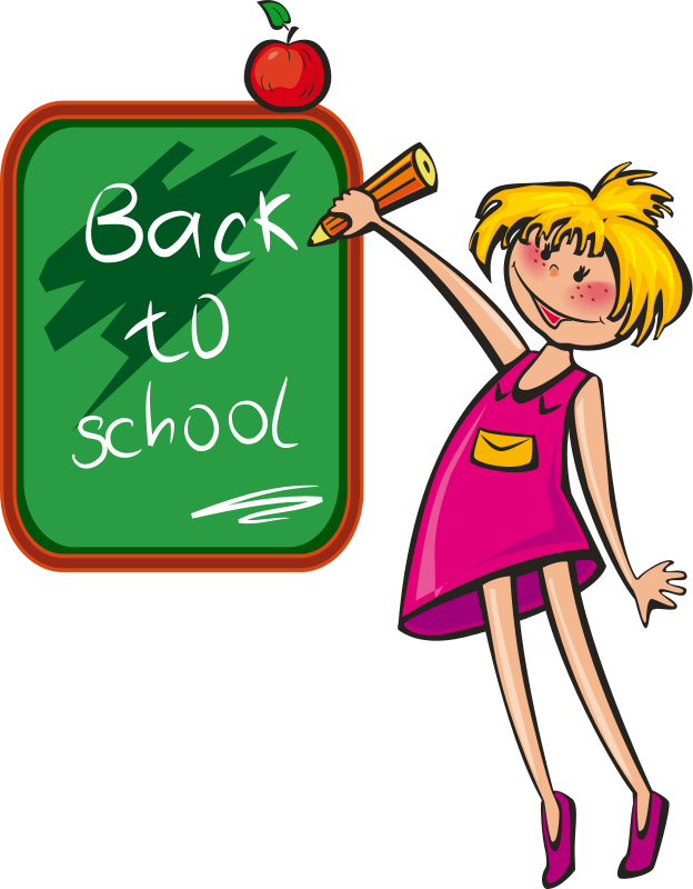 Back To School Girl Blackboard Clip Art Download