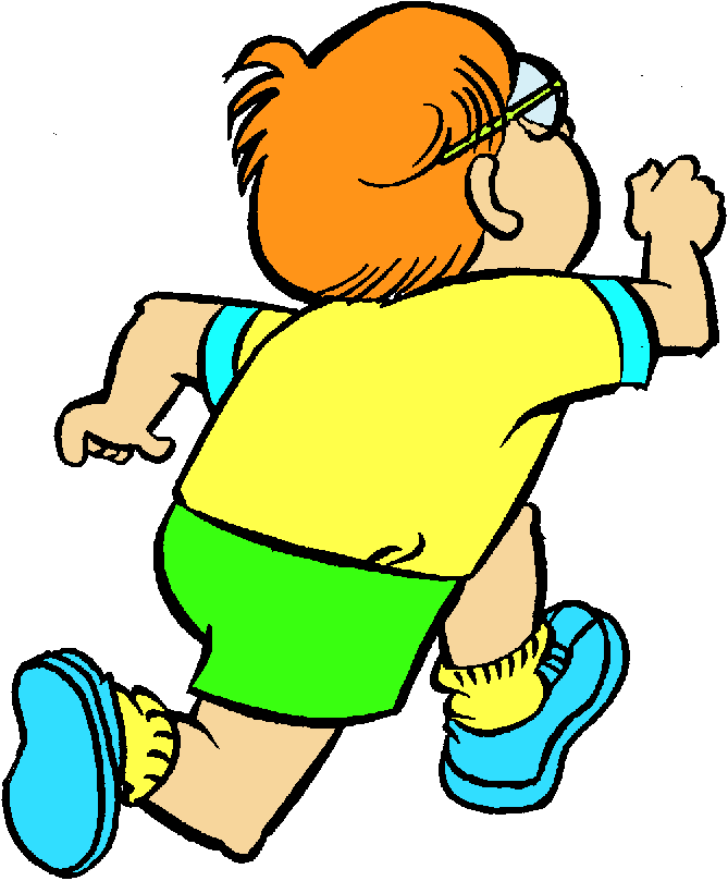 Two People Running Clipart